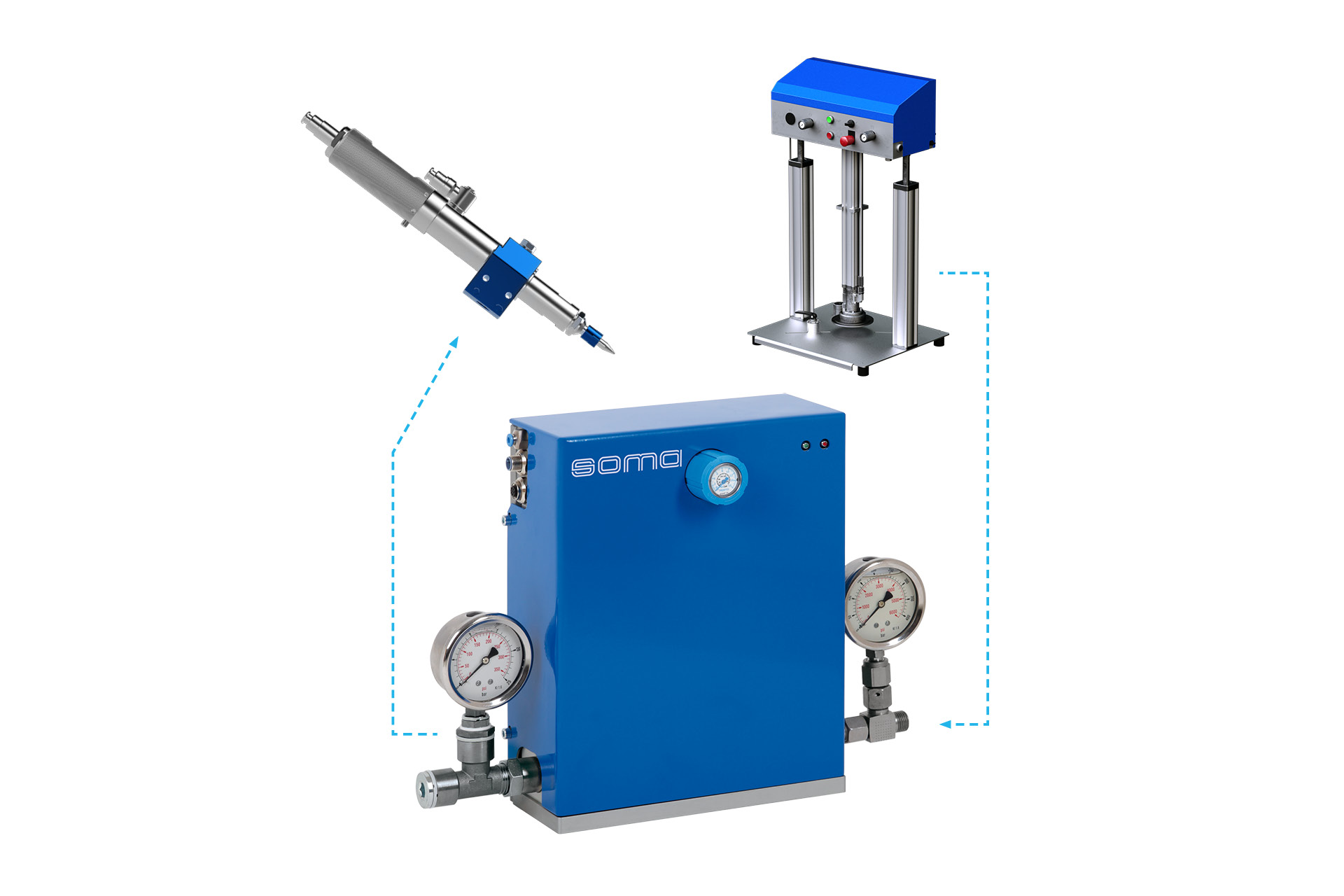 The patented DAS 120/12 pressure balance system from SOMA limits the high feed pressure in supply systems for industrial greases and highly viscous liquids.